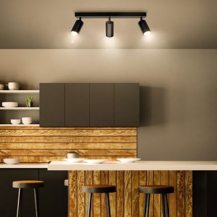 Brilagi - LED RGBW димируемо точково осветително тяло SELE 3xGU10/4,8W/230V 3000K черно/златно + дистанционно управление