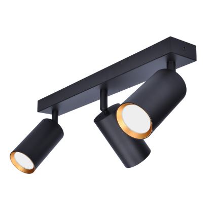 Brilagi - LED RGBW димируемо точково осветително тяло SELE 3xGU10/4,8W/230V 3000K черно/златно + дистанционно управление