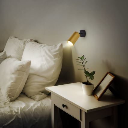 Brilagi - LED RGBW димируемо точково осветително тяло SELE GOLDEN 1xGU10/4,8W/230V 3000K черно/златисто + дистанционно управление