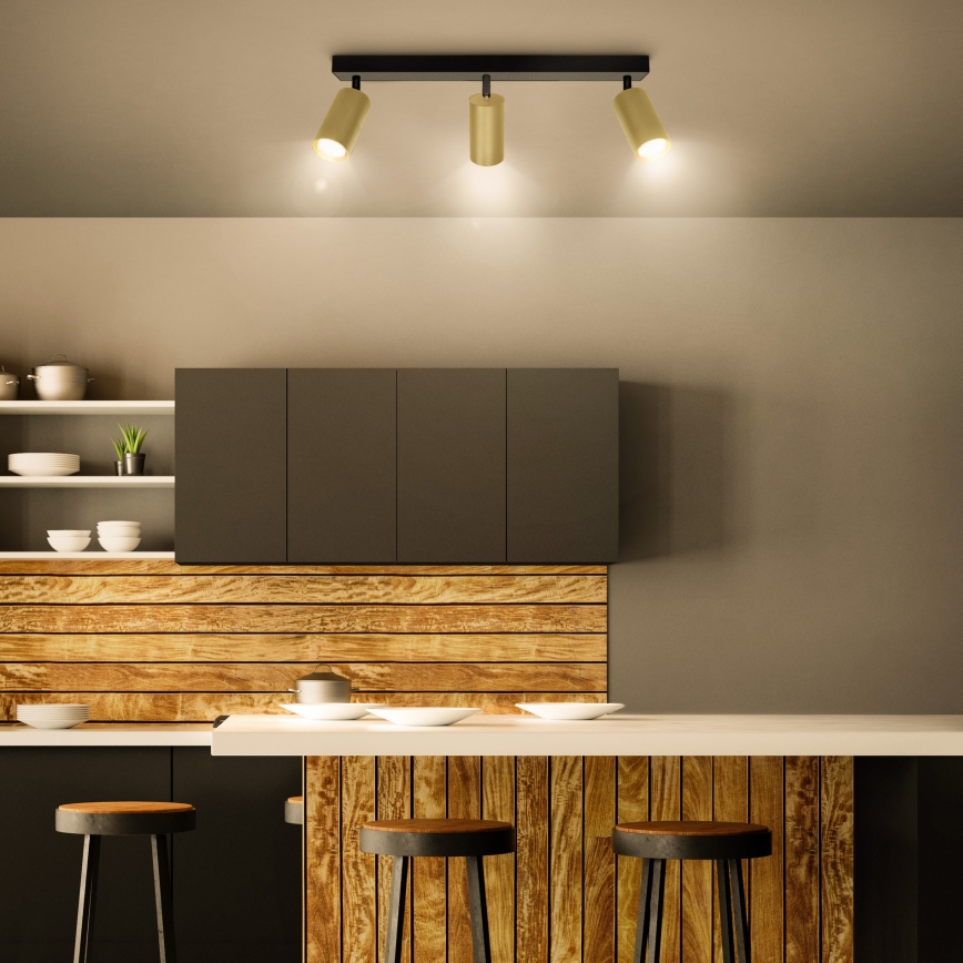 Brilagi - LED RGBW димируемо точково осветително тяло SELE GOLDEN 3xGU10/6,5W/230V 2700-6500K черно/златно