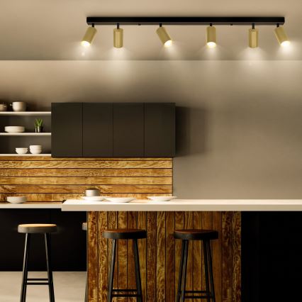 Brilagi - Димируемо LED RGBW точково осветително тяло SELE GOLDEN 6xGU10/6,5W/230V 2700-6500K черно/златно