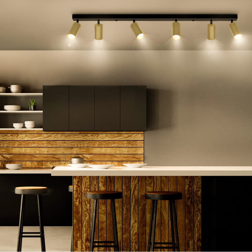 Brilagi - Димируемо LED RGBW точково осветително тяло SELE GOLDEN 6xGU10/6,5W/230V 2700-6500K черно/златно