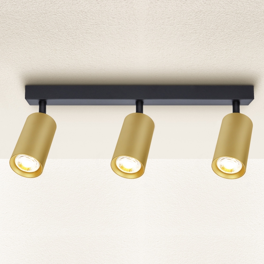 Brilagi - LED димируемо точково осветително тяло SELE GOLDEN 3xGU10/6,5W/230V 2700-6500K черно/златно