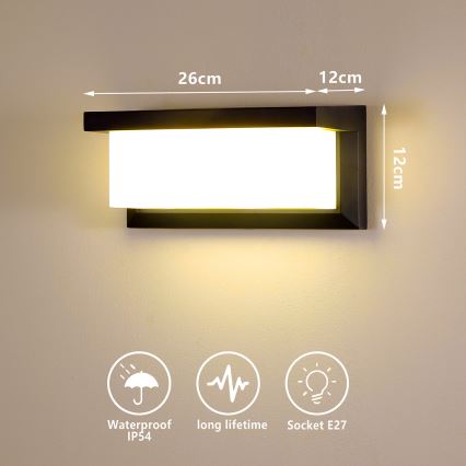 Brilagi - LED димируемо външно стенно осветително тяло BRICKY 1xE27/6W/230V 2700-6500K IP54 черно