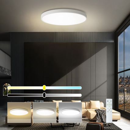 Brilagi - LED dimmable таванно осветително тяло POOL SMART LED/100W/230V 3000-6000K с диаметър 80 см Wi-Fi Tuya в бяло + дистанционно управление