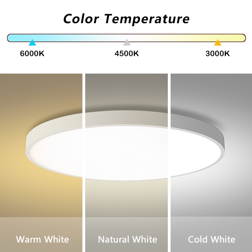 Brilagi - LED dimmable таванно осветително тяло POOL SMART LED/100W/230V 3000-6000K с диаметър 80 см Wi-Fi Tuya в бяло + дистанционно управление