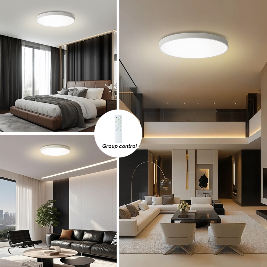 Brilagi - LED dimmable таванно осветително тяло POOL SMART LED/100W/230V 3000-6000K с диаметър 80 см Wi-Fi Tuya в бяло + дистанционно управление