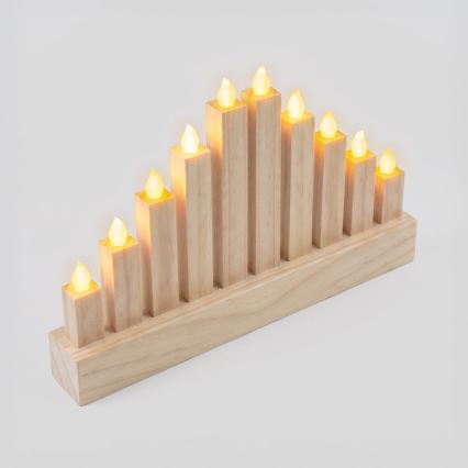 BRILAGI - LED Дървен коледен свещник 10xLED/2xAA