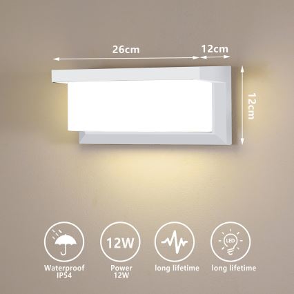 Brilagi - LED Екстериорен аплик BRICKY LED/12W/230V бял IP54