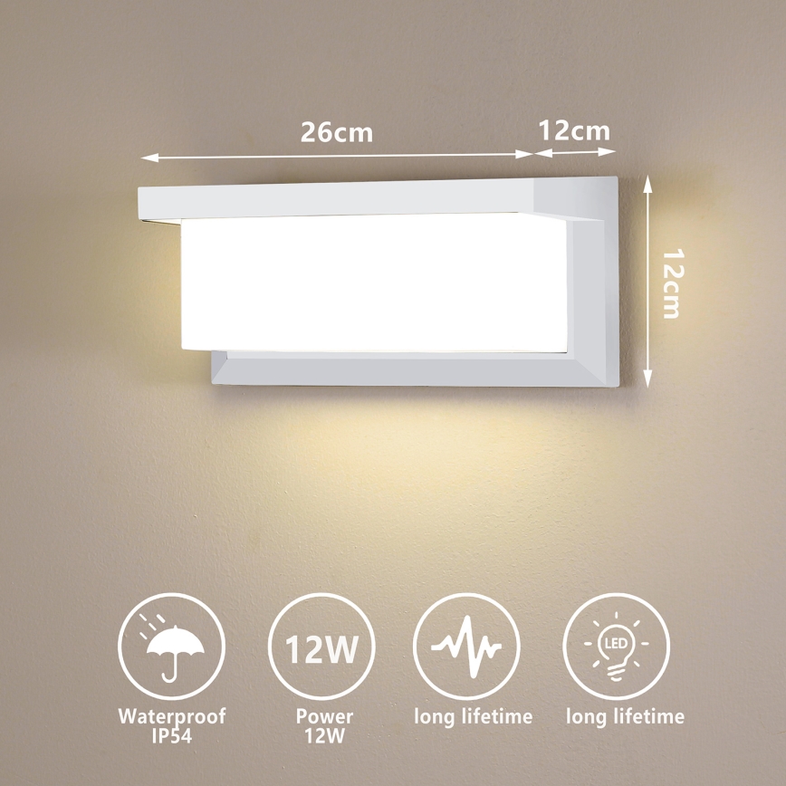 Brilagi - LED Екстериорен аплик BRICKY LED/12W/230V бял IP54