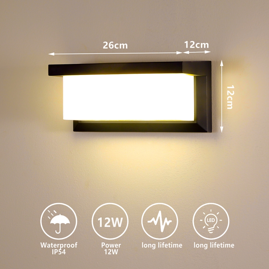 Brilagi - LED Екстериорен аплик BRICKY LED/12W/230V черен IP54