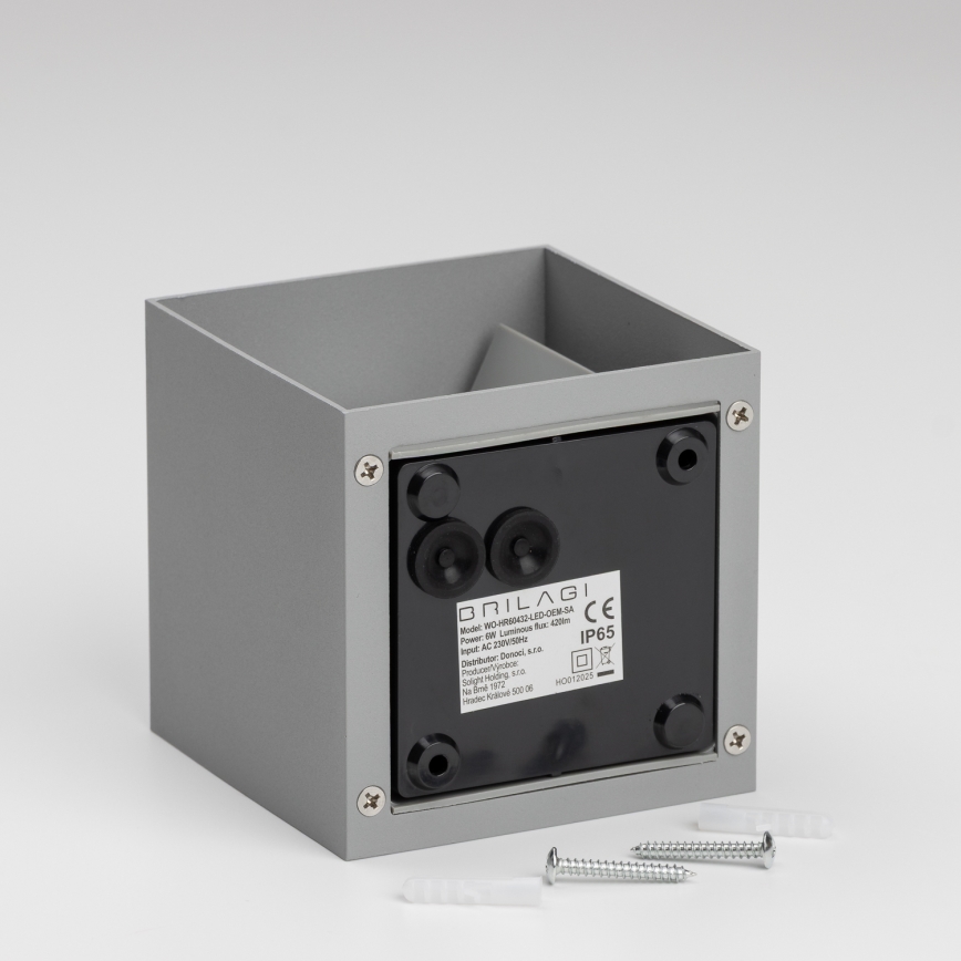Brilagi - LED Екстериорен аплик CUBE LED/6W/230V сив IP54