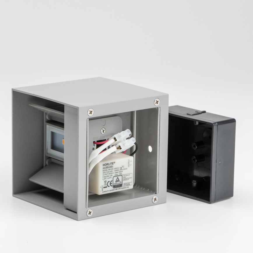 Brilagi - LED Екстериорен аплик CUBE LED/6W/230V сив IP54