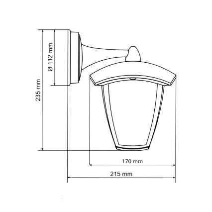 Brilagi - LED Екстериорен аплик LUNA 1xE27/60W/230V IP44
