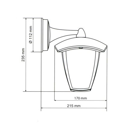 Brilagi - LED Екстериорен аплик LUNA 1xE27/60W/230V IP44