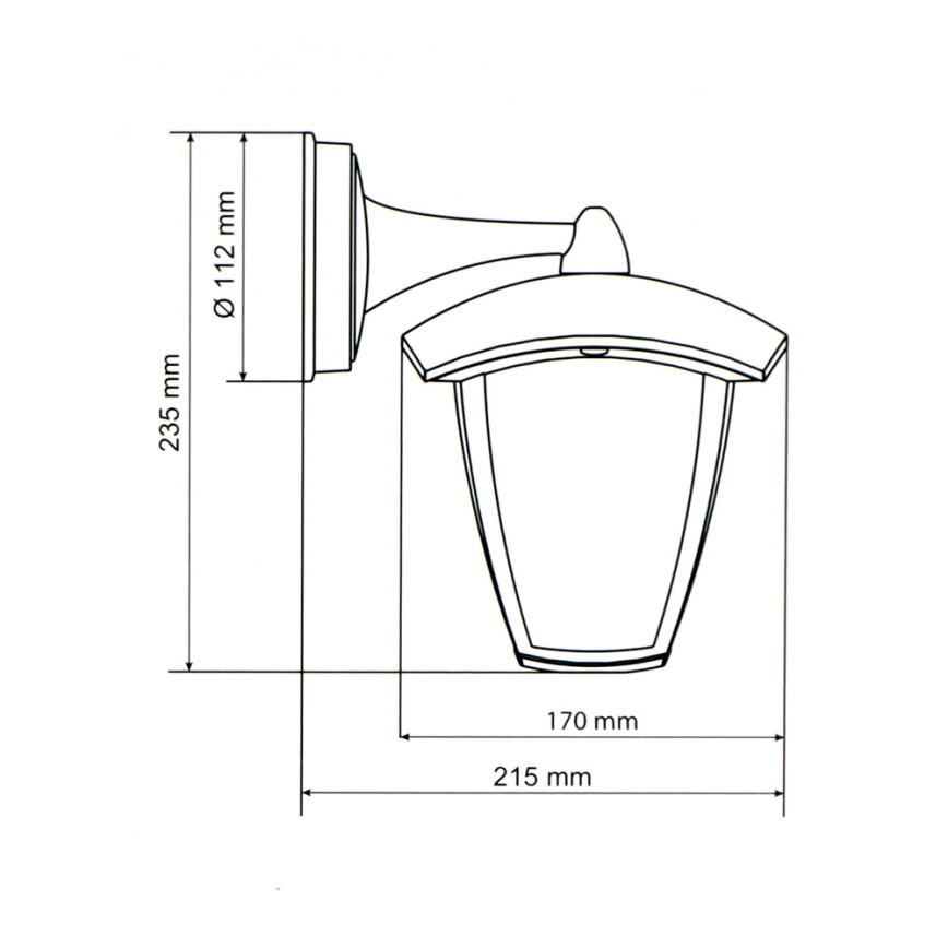 Brilagi - LED Екстериорен аплик LUNA 1xE27/60W/230V IP44