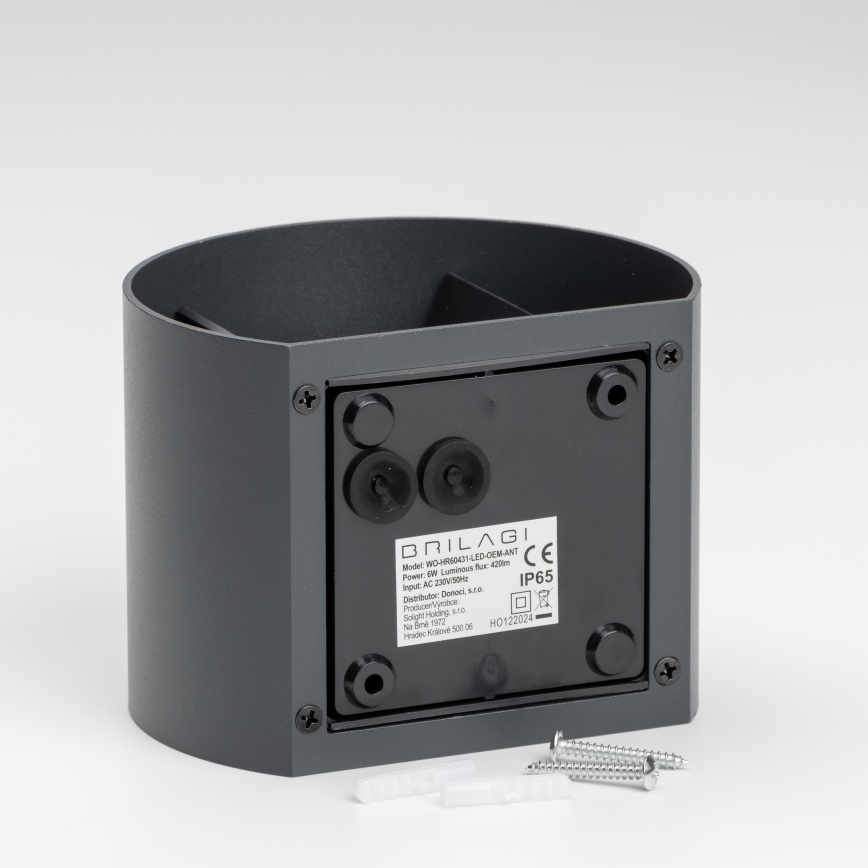 Brilagi - LED Екстериорен аплик RONDO LED/6W/230V антрацит IP54