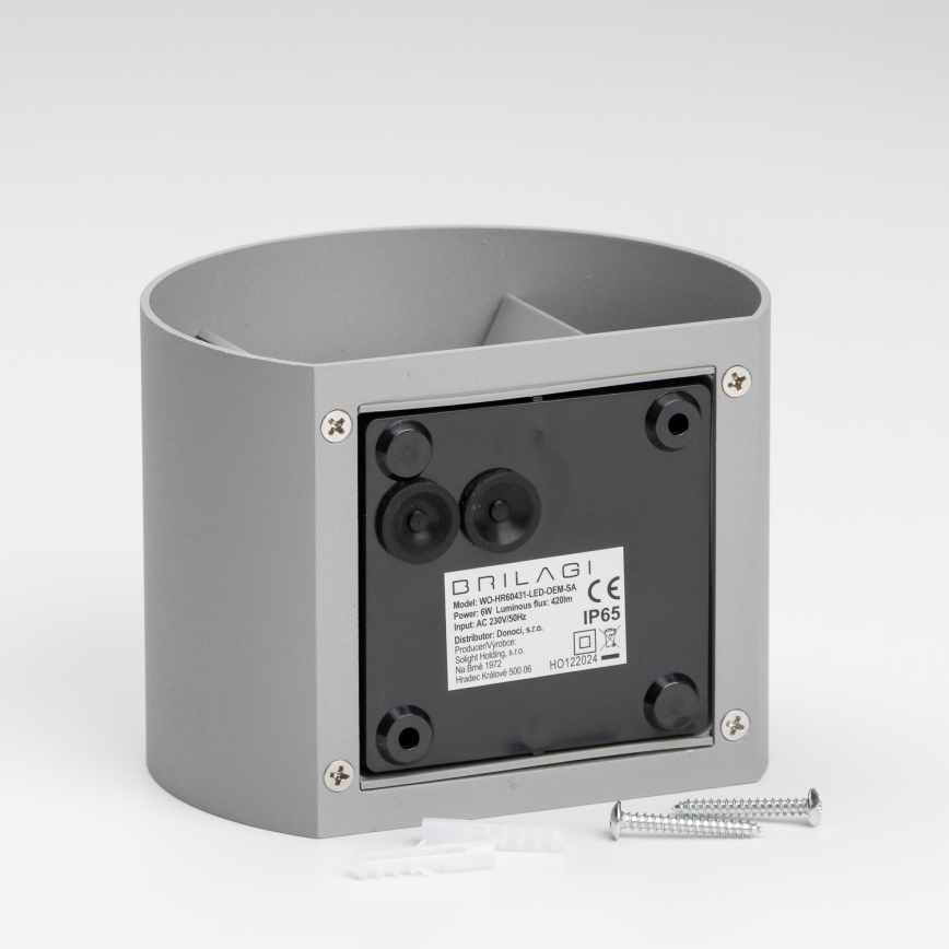 Brilagi - LED Екстериорен аплик RONDO LED/6W/230V сив IP54