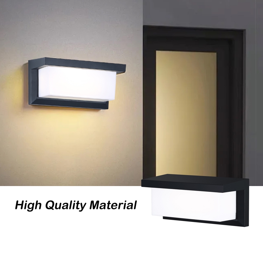 Brilagi - LED Екстериорен аплик със сензор BRICKY LED/12W/230V черен IP54