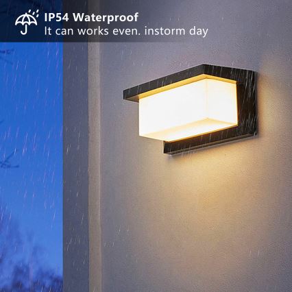 Brilagi - LED Екстериорен аплик със сензор BRICKY LED/12W/230V черен IP54