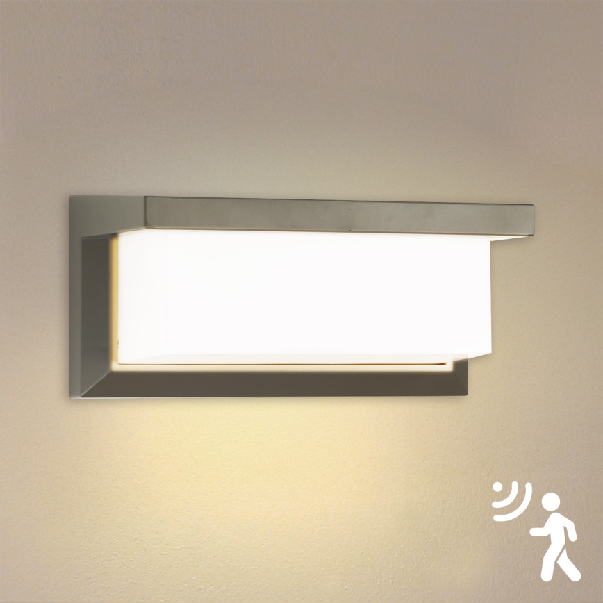 Brilagi - LED Екстериорен аплик със сензор BRICKY LED/12W/230V сив IP54