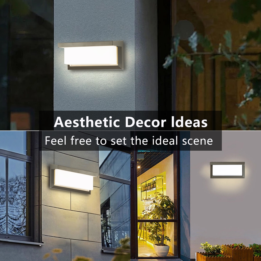 Brilagi - LED Екстериорен аплик със сензор BRICKY LED/12W/230V сив IP54