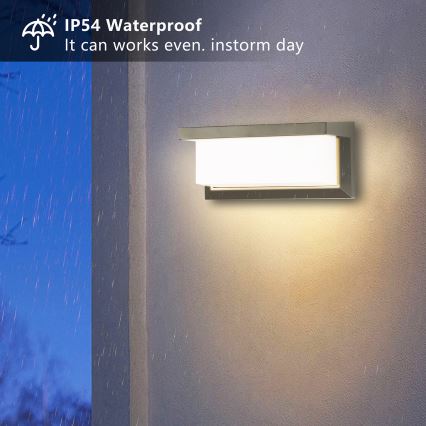 Brilagi - LED Екстериорен аплик със сензор BRICKY LED/12W/230V сив IP54