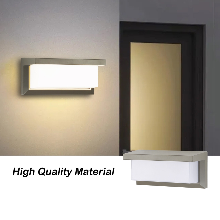 Brilagi - LED Екстериорен аплик със сензор BRICKY LED/12W/230V сив IP54