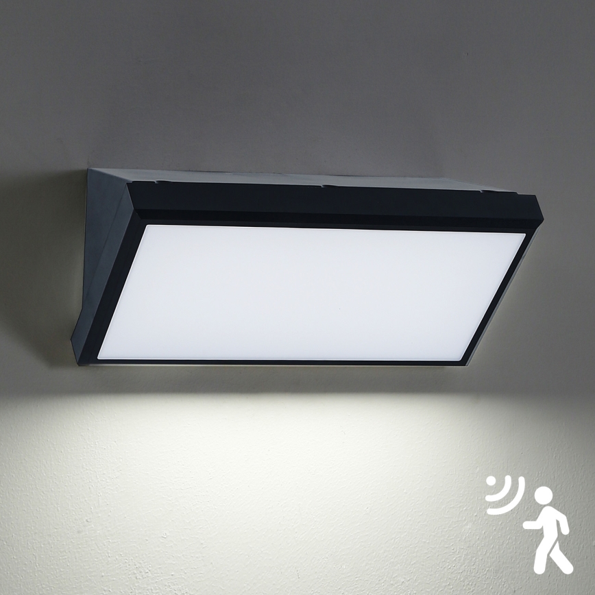 Brilagi - LED Екстериорен аплик със сензор TRIANGLE LED/20W/230V черен IP65