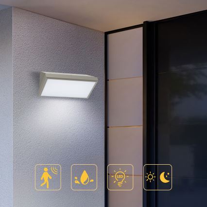 Brilagi - LED Екстериорен аплик със сензор TRIANGLE LED/20W/230V сив IP65