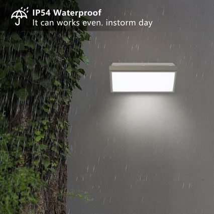 Brilagi - LED Екстериорен аплик със сензор TRIANGLE LED/20W/230V сив IP65