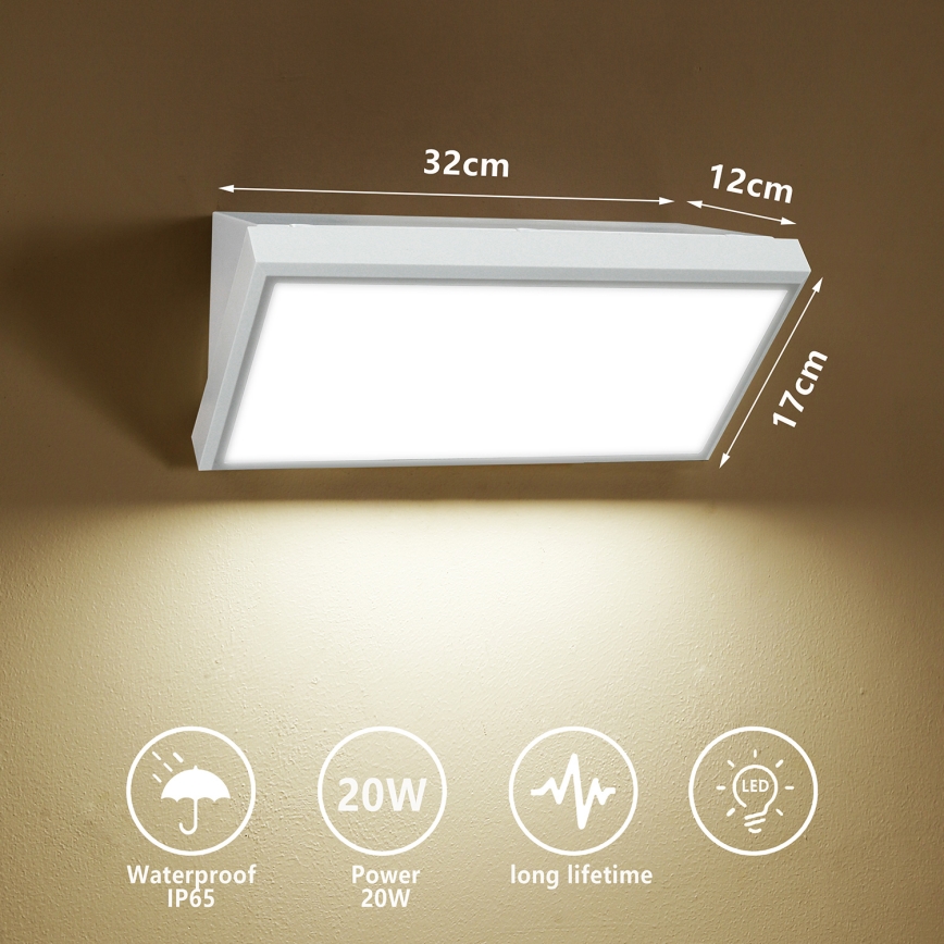 Brilagi - LED Екстериорен аплик TRIANGLE LED/20W/230V бял IP65
