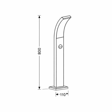 Brilagi - LED Екстериорна лампа със сензор ARCELO LED/9W/230V 50 см IP44