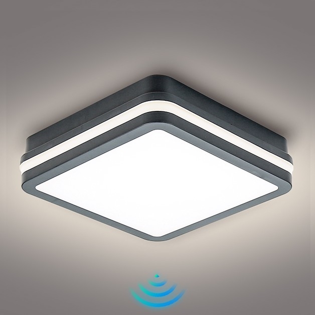 Brilagi - LED Екстериорна лампа със сензор BENE LED/18W/230V 22x22 см антрацит IP54