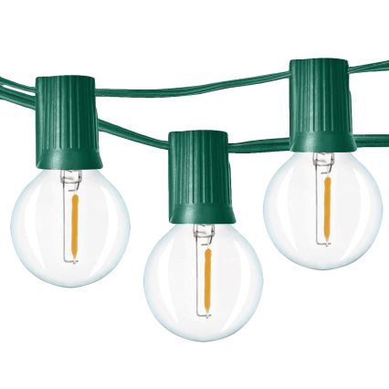 Brilagi - LED Екстериорни декоративни лампички ГИРЛЯНДА 25xE12 20m зелен IP44 топло бяло