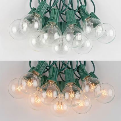 Brilagi - LED Екстериорни декоративни лампички ГИРЛЯНДА 25xE12 20m зелен IP44 топло бяло