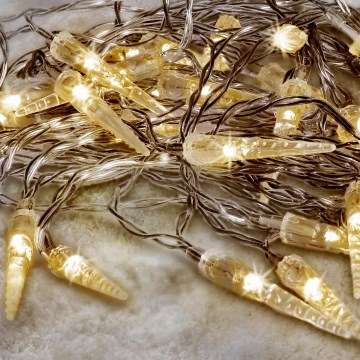 Brilagi - LED Екстериорни Коледни лампички 50xLED/8 функции/3xAA 8м IP44 топло бели