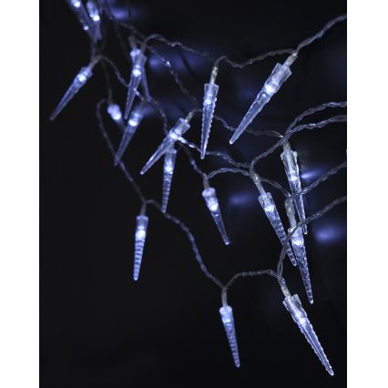 Brilagi - LED Екстериорни Коледни лампички 50xLED/8 функции/3xAA 8м IP44 студено бели