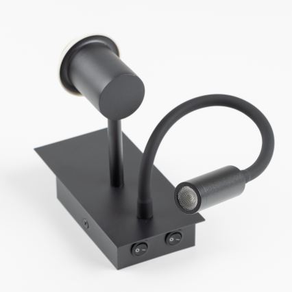 Brilagi - LED Детска гъвкава стенна лампа BOBO 1xE27/25W/230V + LED/3W черна/бяла/с животински мотиви