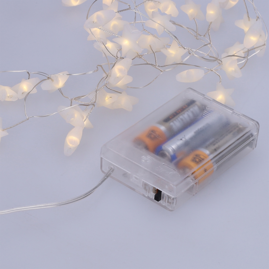 Brilagi - LED гирлянд 40xLED/3xAA 1,8m топла бяла звезди