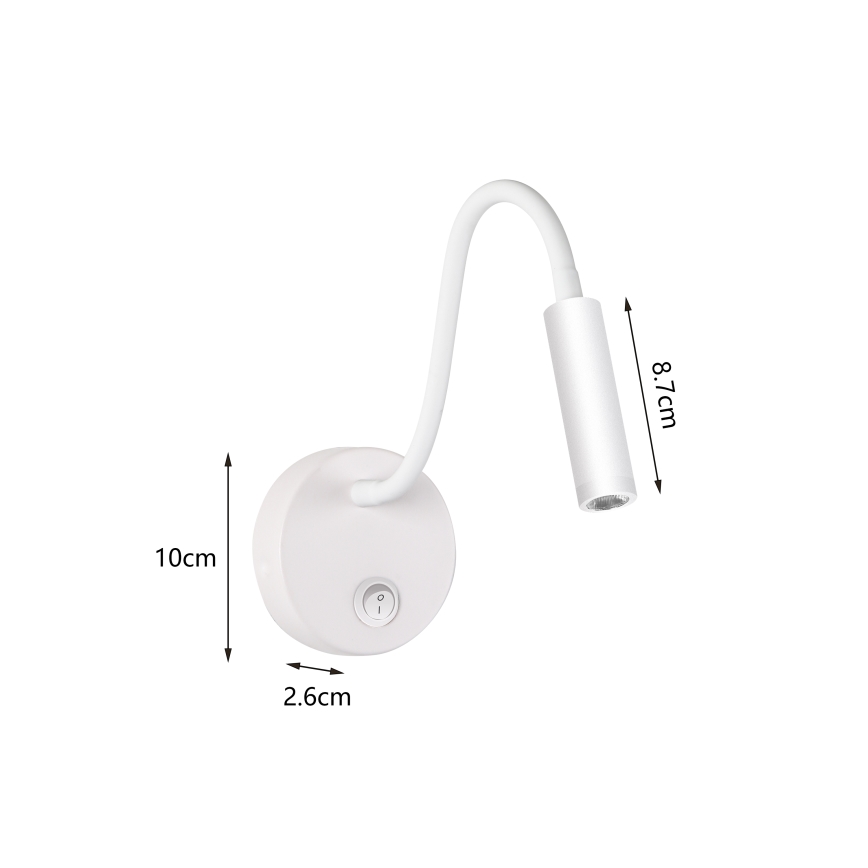 Brilagi - LED Гъвкав аплик MAYA LED/3W/230V 4000K бял
