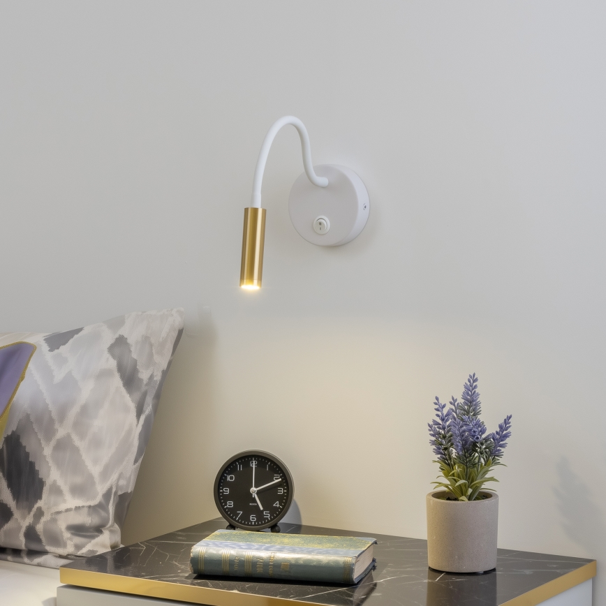 Brilagi - LED Гъвкав аплик MAYA LED/3W/230V 4000K бял/златист