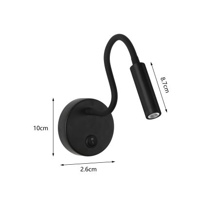 Brilagi - LED Гъвкав аплик MAYA LED/3W/230V 4000K черен