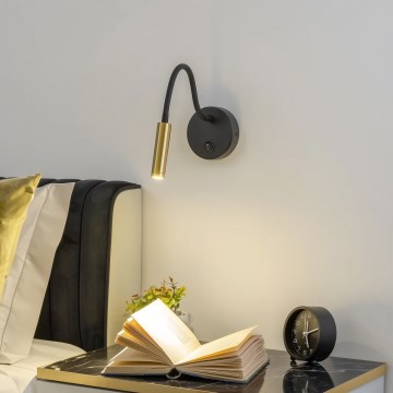 Brilagi - LED Гъвкав аплик MAYA LED/3W/230V 4000K черен/златист