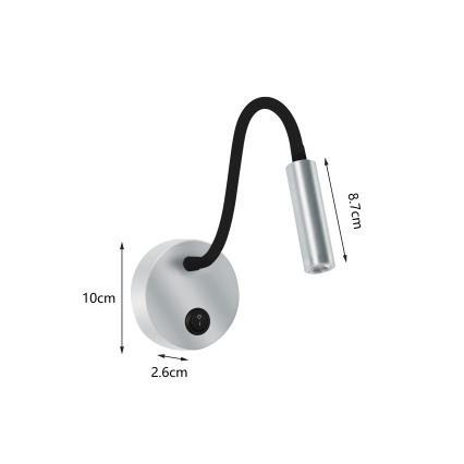 Brilagi - LED Гъвкав аплик MAYA LED/3W/230V 4000K сребрист