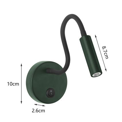 Brilagi - LED Гъвкав аплик MAYA LED/3W/230V 4000K зелен