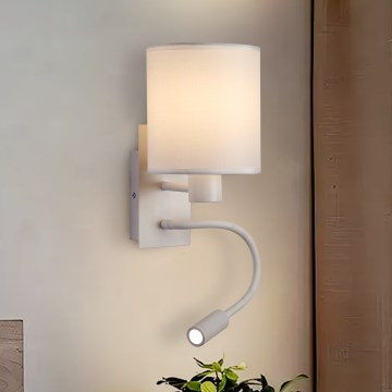 Brilagi - LED Гъвкав аплик NUBILA 1xE27/25W/230V + LED/3W бял