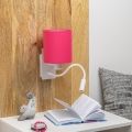 Brilagi - LED Гъвкав аплик NUBILA 1xE27/25W/230V + LED/3W бял/розов