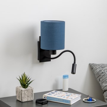 Brilagi - LED Гъвкав аплик NUBILA 1xE27/25W/230V + LED/3W черен/тъмносин