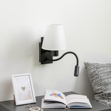 Brilagi - LED Гъвкав аплик NUBILA 1xE27/25W/230V + LED/3W черен/бял